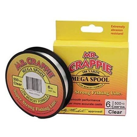 Mr. Crappie Monfilament Line Mega Spool 6Lb 500Yd Clear MC6FSCL
